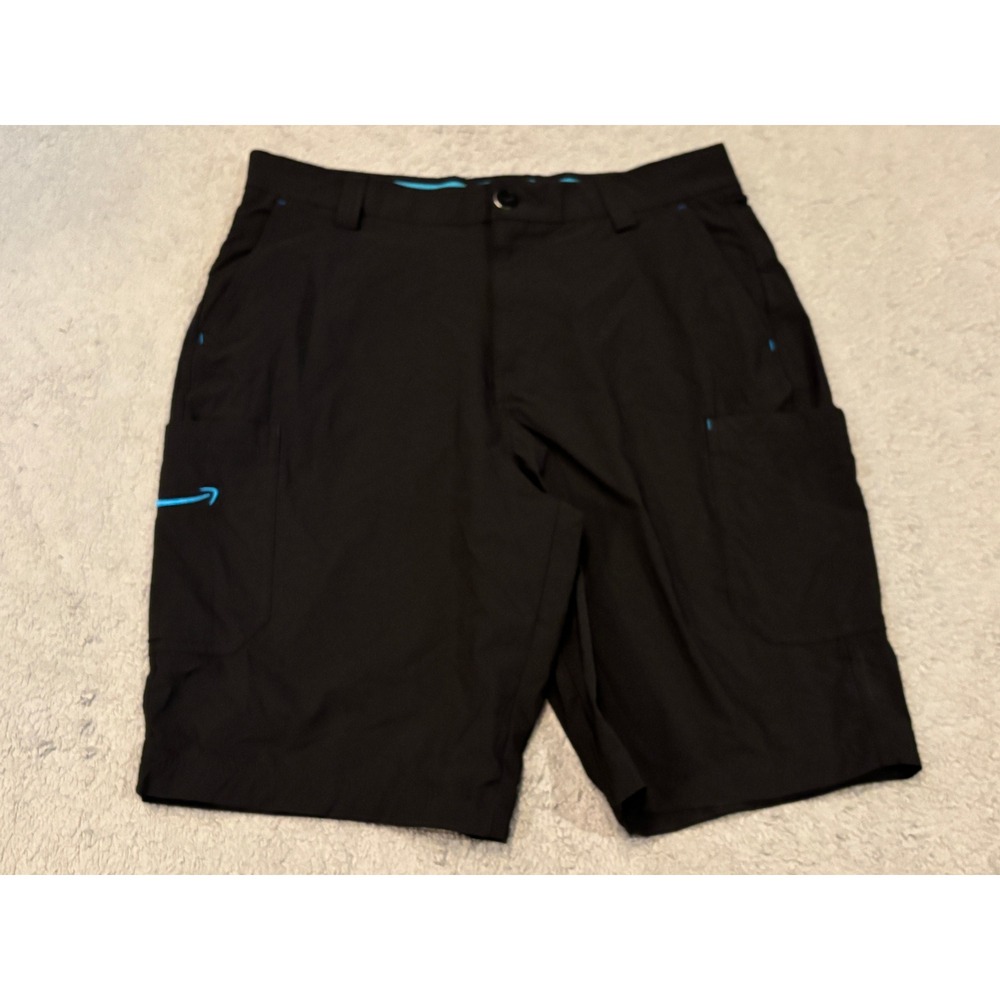 Amazon Employee Cargo Shorts Luly Yang Black Blue Smile Logo Mens Medium 32-34